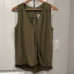 New York & Company Olive Sleeveless Blouse